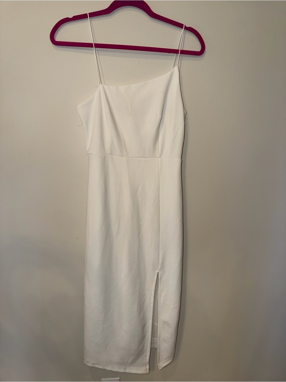 Hello Molly White Spaghetti Strap Midi Dress with Front Slit
